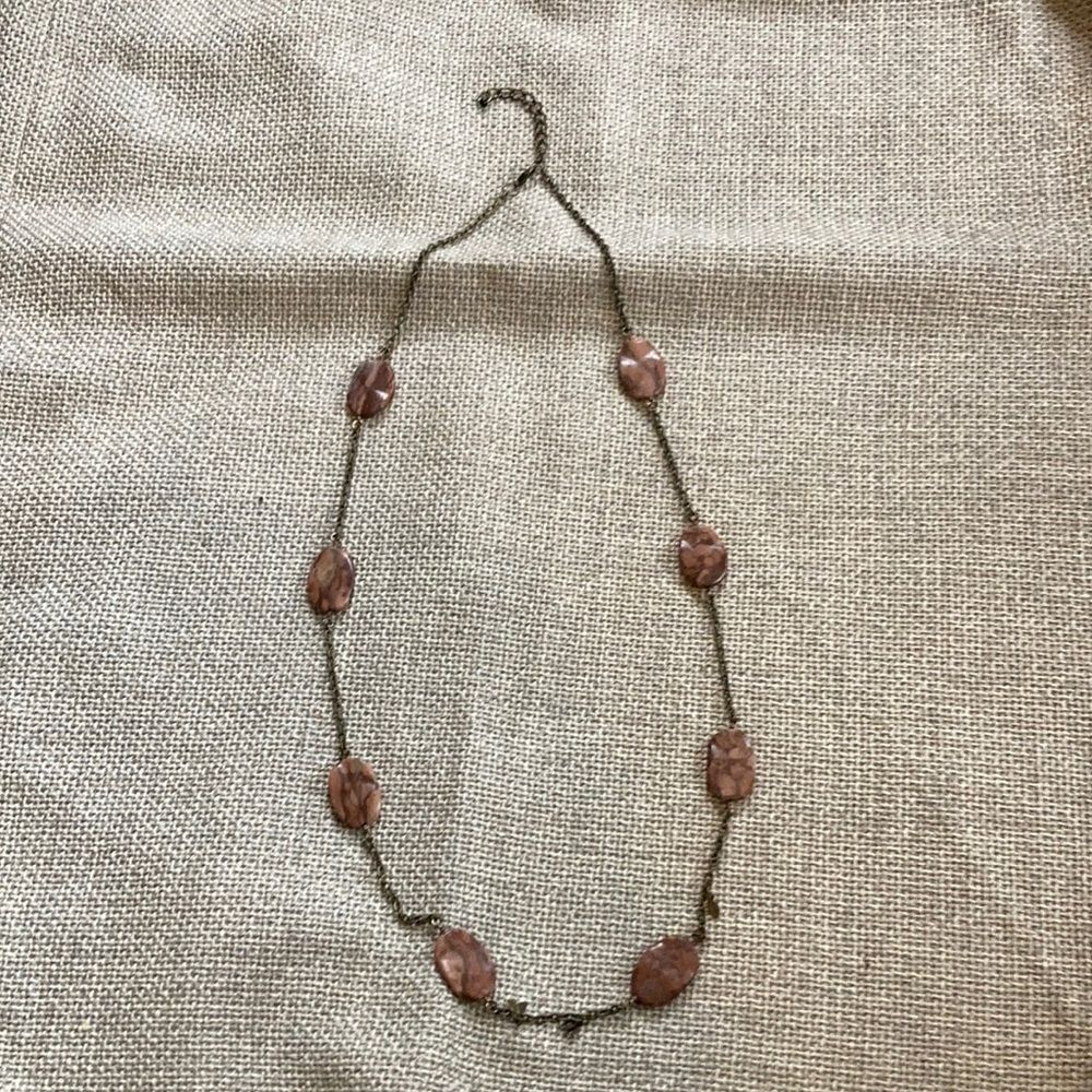 Vintage chain and stones long necklace